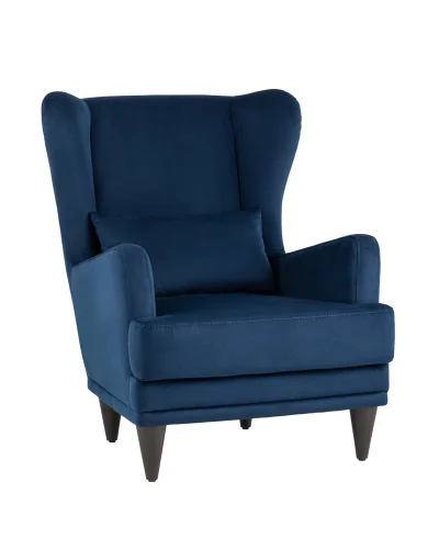 Кресло Скотт велюр велютто тёмно-синий УТ000036308 Stool Group, синий/велюр, ножки/дерево/коричневый, размеры - ****860*780мм