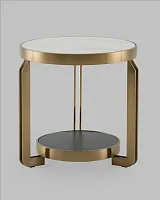 Журнальный столик Калисто 55*55, светлая и темная керамика, сталь шампань УТ000041503 Stool Group столешница из Журнальный столик Калисто 55*55, светлая и темная керамика, сталь шампань УТ000041503 Stool Group столешница из