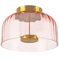 Светильник потолочный LED Celesta 809062 Lightstar розовый 1 лампа, основание золотое в стиле арт-деко 