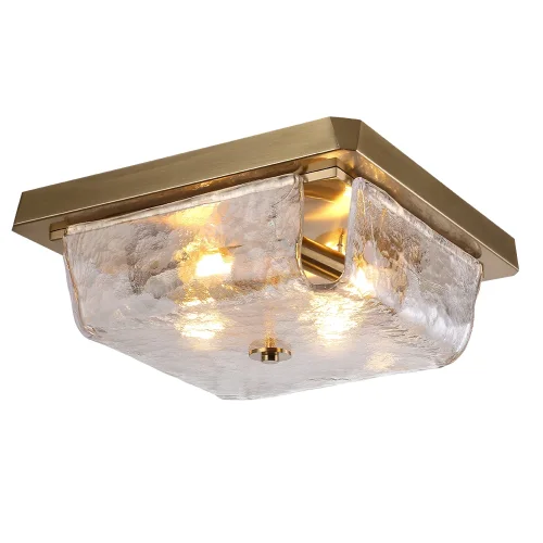 Светильник потолочный DAMIAN PL4 BRASS Crystal Lux прозрачный на 4 лампы, основание латунь в стиле современный фото 3