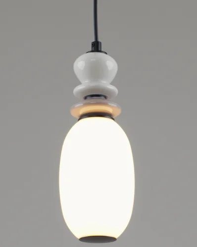 Светильник подвесной LED Glaze V11699-PL Moderli белый на 1 лампу, основание чёрное в стиле современный фото 3