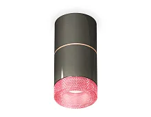 Светильник накладной Techno spot XS7403102 Ambrella light чёрный розовый 1 лампа, основание чёрное в стиле современный хай-тек круглый