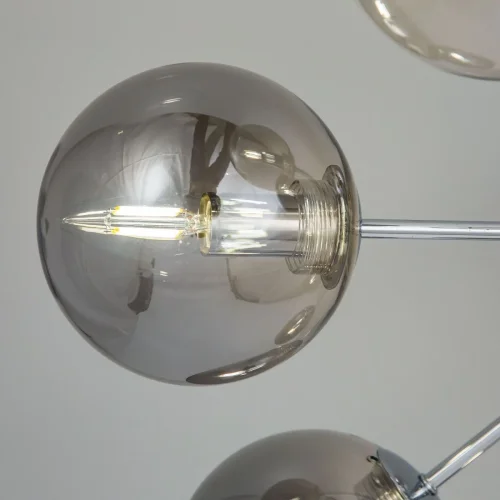 Люстра потолочная Томми CL102170 Citilux серая на 7 ламп, основание хром в стиле современный шар фото 6
