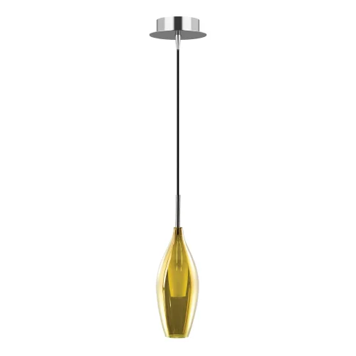 Светильник подвесной Pentola 803028 Lightstar жёлтый 1 лампа, основание хром в стиле арт-деко 