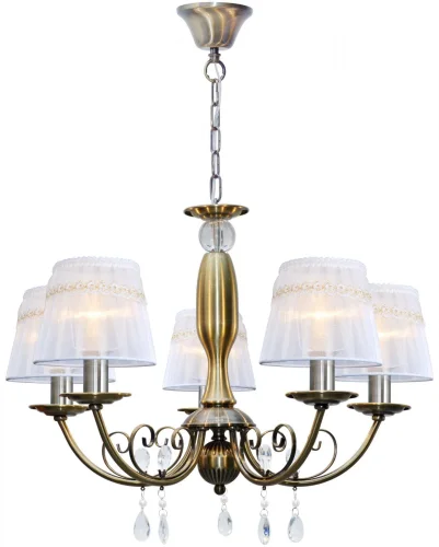 Люстра подвесная Gertrude TL1138-5H Toplight белая на 5 ламп, основание античное бронза в стиле современный 