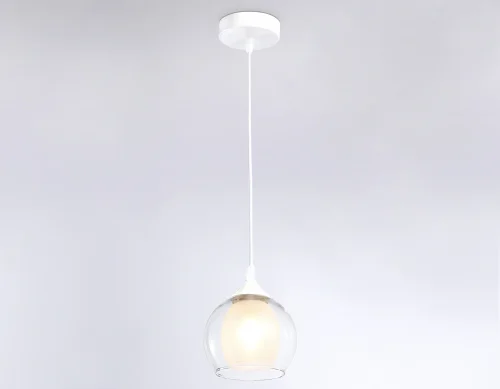 Светильник подвесной TR3538 Ambrella light белый 1 лампа, основание белое в стиле классический современный шар фото 5