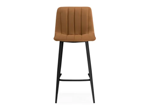Полубарный стул Дани кирпичный / черный 571410 Woodville, кирпичный/велюр, ножки/металл/чёрный, размеры - ****420*480 фото 2