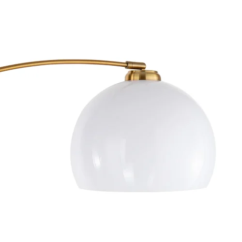 Торшер Paolo A5822PN-1PB Arte Lamp изогнутый белый 1 лампа, основание медь в стиле современный
 фото 2