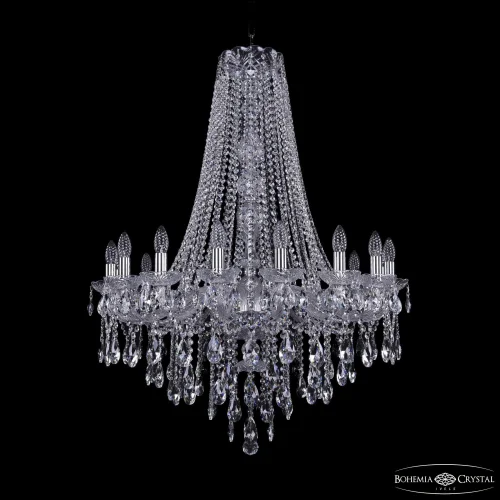 Люстра подвесная 1415/16/300/h-108 Ni Bohemia Ivele Crystal без плафона на 16 ламп, основание никель в стиле классический sp