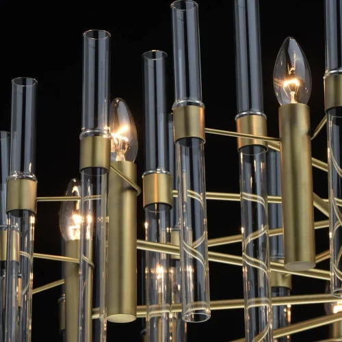 Люстра подвесная Альгеро 285010910 MW-Light прозрачная на 10 ламп, основание бронзовое в стиле классический  фото 5