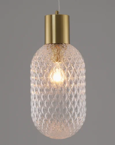 Светильник подвесной Sunset V10918-P Moderli прозрачный 1 лампа, основание золотое в стиле современный выдувное фото 3