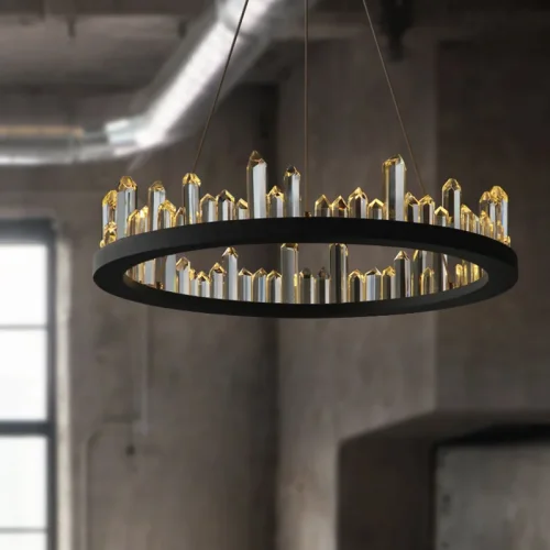 Светильник подвесной LED Quartz 101946-26 ImperiumLoft прозрачный 1 лампа, основание чёрное в стиле современный  фото 15
