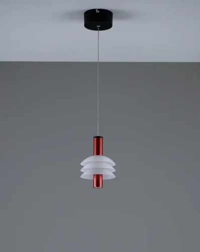 Светильник подвесной LED Sylv V10877-PL Moderli белый красный 1 лампа, основание чёрное в стиле современный  фото 2