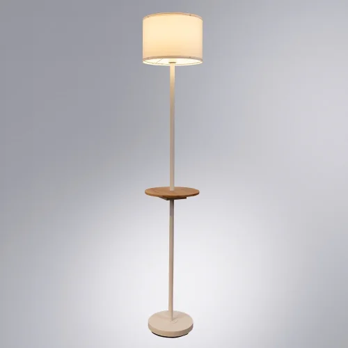 Торшер Combo A4056PN-1WH Arte Lamp со столиком белый 1 лампа, основание бежевое белое в стиле современный классический
 фото 2