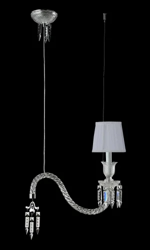 Светильник подвесной PRINCESS SP1 Crystal Lux белый 1 лампа, основание хром в стиле классический  фото 2
