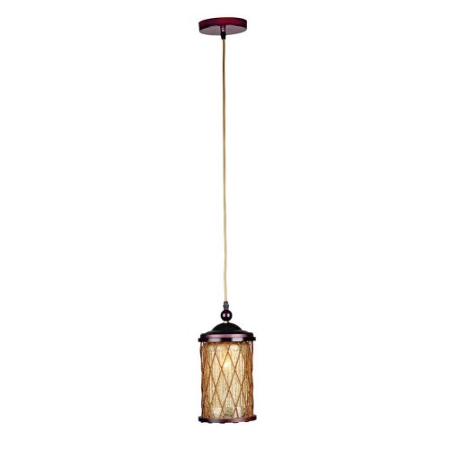 Светильник подвесной Monchique OML-58406-01 Omnilux прозрачный янтарный 1 лампа, основание коричневое в стиле кантри 