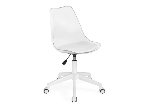 Компьютерное кресло Kolin с подушкой clear / white 15642 Woodville, голубой/экокожа, ножки/металл/белый, размеры - *970***460*640 фото 3