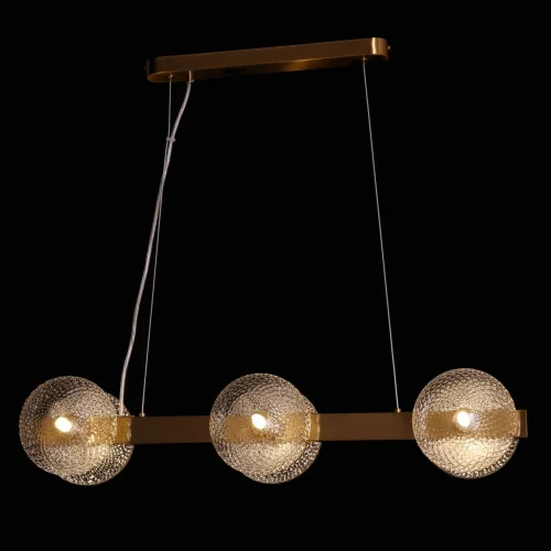 Светильник подвесной Оливия 306015006 DeMarkt прозрачный 6 ламп, основание латунь в стиле современный  фото 2