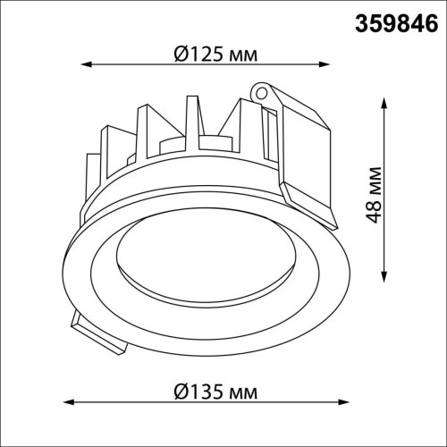 Светильник точечный LED Fluo 359846 Novotech белый на 1 лампу, основание белое в стиле хай-тек круглый фото 2