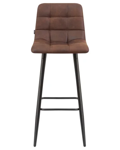 Стул барный набор 2 шт. SET-2 8078-LML NICOLE, цвет сиденья коричневая микрофибра (PK-03), черные матовые ножки Dobrin, /микрофибра, ножки/металл/чёрный, размеры - *1050***430*520 фото 7