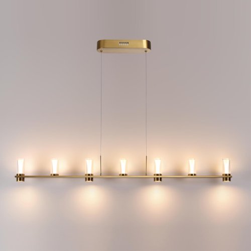 Светильник подвесной LED Defance 7144/45L Odeon Light прозрачный на 7 ламп, основание бронзовое в стиле классический современный линейный фото 5