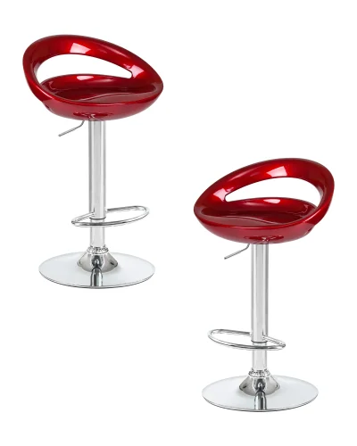 Стул барный набор 2 шт. SET-2 1010-LM DISCO, цвет сиденья бордовый металлик, цвет основания хром Dobrin, /полимер, ножки/металл/хром, размеры - 790*1000***470*440 Стул барный набор 2 шт. SET-2 1010-LM DISCO, цвет сиденья бордовый металлик, цвет основания хром Dobrin, /полимер, ножки/металл/хром, размеры - 790*1000***470*440