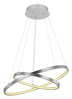 Светильник подвесной LED Ralph 67192-42 Globo матовый никель 1 лампа, основание матовое никель в стиле хай-тек минимализм кольца