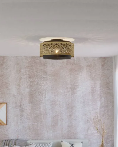 Светильник потолочный 43979 Сэндбач (Sandbach) Eglo чёрный латунь на 1 лампу, основание чёрное в стиле современный фото 2