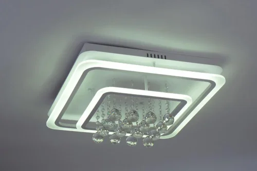 Светильник потолочный LED с пультом 10206/2LED Escada белый на 1 лампу, основание белое в стиле современный квадраты фото 3