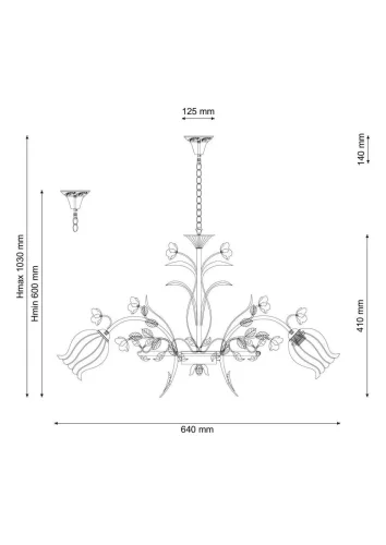 Люстра подвесная Fiori di rose 106.6 Lucia Tucci белая на 6 ламп, основание белое в стиле прованс флористика фото 2