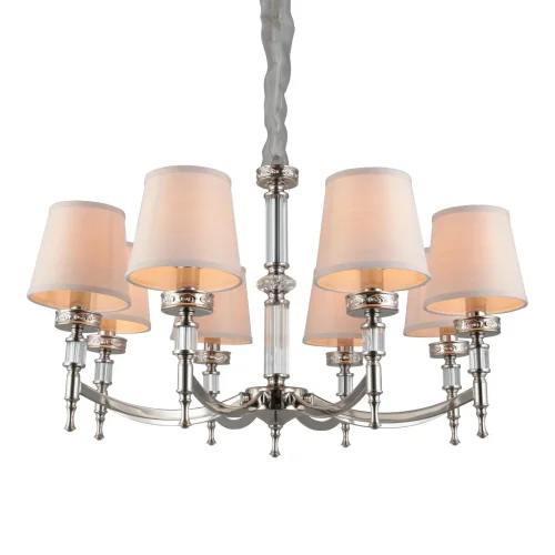 Люстра подвесная Maranza OML-87203-08 Omnilux бежевая на 8 ламп, основание серебряное в стиле классика 