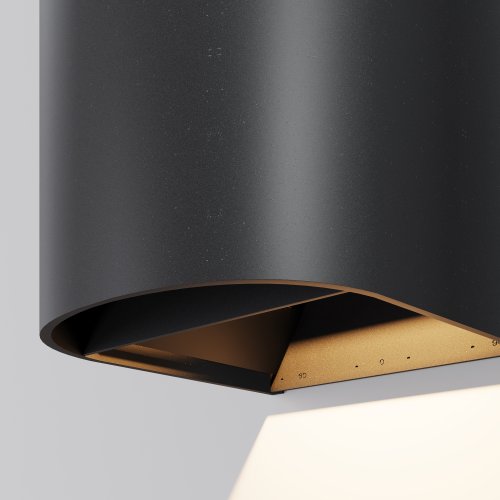 Настенный светильник ЛЕД уличный Драп / Drape O526WL-L10B3K Maytoni уличный IP65 чёрный на 1 лампу, плафон чёрный в стиле современный ЛЕД фото 2