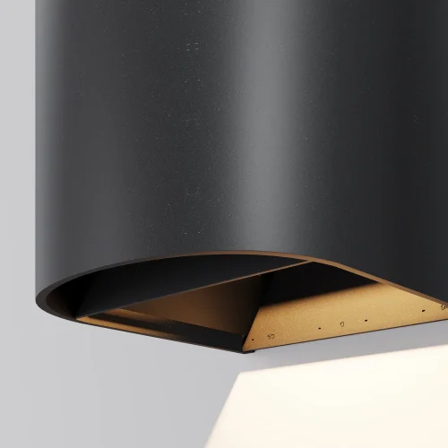 Настенный светильник ЛЕД уличный Драп / Drape O526WL-L10B3K Maytoni уличный IP65 чёрный на 1 лампу, плафон чёрный в стиле современный ЛЕД фото 2