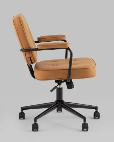 Кресло офисное Snoop, коричневый УТ000037006 Stool Group, коричневый/экокожа, ножки/металл/чёрный, размеры - 460*910***620*650 фото 3