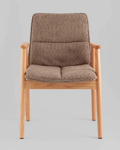 Стул обеденный Philo с деревянными ножками, коричневый УТ000038978 Stool Group, коричневый/букле, ножки/дерево/коричневый, размеры - ****480*555 фото 7