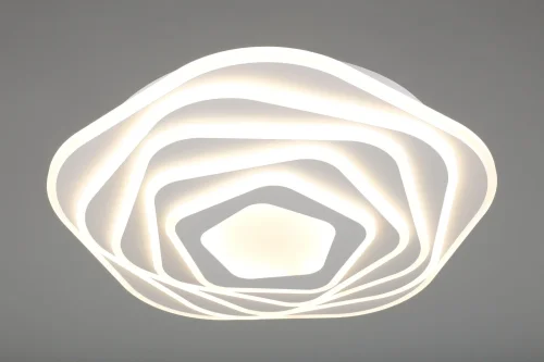 Люстра потолочная LED Longa OML-09407-211 Omnilux белая на 1 лампа, основание белое в стиле хай-тек квадраты фото 2