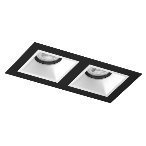 Светильник точечный Domino D5270606BMOD Lightstar белый чёрный на 2 лампы, основание чёрное белое в стиле современный прямоугольный Светильник точечный Domino D5270606BMOD Lightstar белый чёрный на 2 лампы, основание чёрное белое в стиле современный прямоугольный