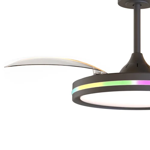Люстра c вентилятором LED Rafaga 8728 Mantra чёрная на 1 лампу, основание чёрное в стиле современный с пультом фото 3