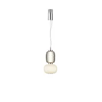 Светильник подвесной LED Pattern MOD267PL-L18CH3K Maytoni серый белый 1 лампа, основание хром в стиле модерн арт-деко 