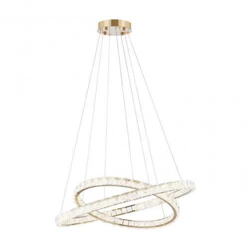 Люстра подвесная LED с пультом AM-Venezia 311311/D800-D600 GD Arte Milano прозрачная на 1 лампу, основание золотое в стиле современный кольца с пультом фото 9