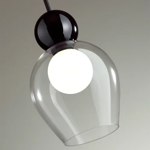 Светильник подвесной Blacky 5023/1 Odeon Light белый 1 лампа, основание чёрное в стиле современный  фото 5