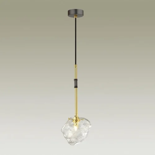 Светильник подвесной Stono 4789/1 Odeon Light прозрачный 1 лампа, основание чёрное в стиле лофт кантри шар