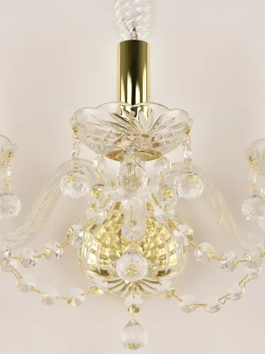 Бра 108B/3/165 G Bohemia Ivele Crystal без плафона на 3 лампы, основание золотое прозрачное в стиле классический balls фото 4