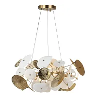 Светильник подвесной Dahlia SL1518.303.06 ST-Luce белый на 6 ламп, основание латунь в стиле арт-деко ветви