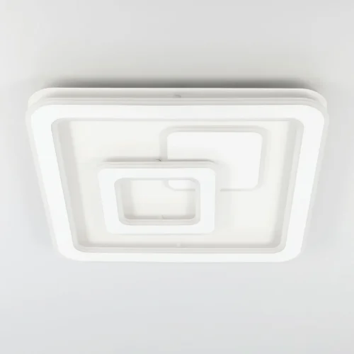 Люстра потолочная LED с пультом Квест CL739B150E Citilux белая на 1 лампа, основание белое в стиле современный с пультом квадраты фото 2