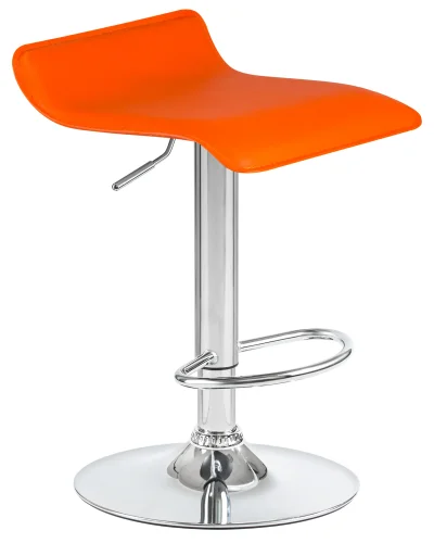Стул барный  3013-LM TOMMY,  цвет сиденья оранжевый, цвет основания хром Dobrin, оранжевый/экокожа, ножки/металл/хром, размеры - 620*830***385*405 фото 2