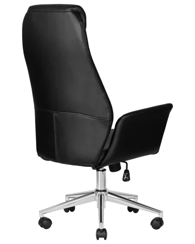 Офисное кресло для руководителя 126B-LMR COLTON, цвет черный Dobrin, чёрный/экокожа, ножки/металл/хром, размеры - 1125*1225***650*650 фото 4