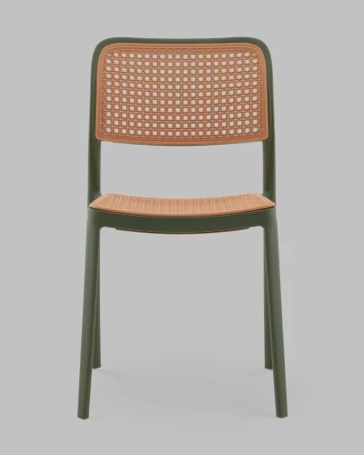 Стул Yona, пластиковый, зелёный УТ000040842 Stool Group, коричневый/пластик, ножки/металл/зелёный, размеры - *810**** фото 2