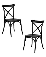 Стул обеденный набор 2 шт. SET-2 713PP-LMZL ZILAN, цвет чёрный (B-03) Dobrin, /полимер, ножки/пластик/чёрный, размеры - *905***450*505