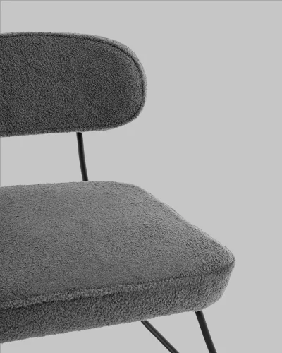 Кресло Kate new ткань букле темно-серый УТ000041264 Stool Group, серый/букле, ножки/металл/чёрный, размеры - *740****мм фото 6